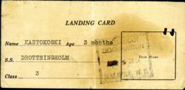 Landing Card for Eeva Kantokoski